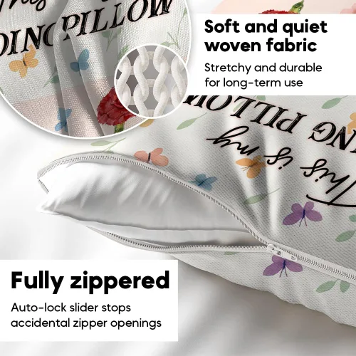Vista 3 de ENCYCOM Almohada de bolsillo personalizada para lectura de libros, almohadas de lectura personalizadas con nombre, regalo único para niñas, mujeres