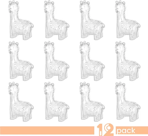 Vista 6 de Hammont Adornos Navideños Transparentes Rellenables – Caja de Regalo de Dulces Navideños Reutilizable en Forma de Alpaca para Decoración del Árbol