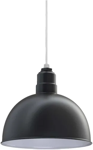 Vista 43 de Steel Lighting Co. Colgante de cuenco rosa Lámpara montada en el techo Cúpula de 15 pulgadas vástago de 12 pulgadas Estilo granero de acero