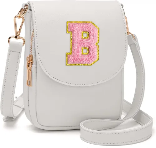 Vista 118 de Viverte Bolso Cruzado para Niñas Adolescentes Pequeñas, Bolso Inicial para Celular, Pequeña Cartera para Niños Pequeños, Bolso de Cuero con Tres