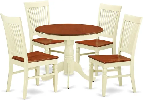 Vista 11 de East West Furniture ANWE3-BCH-W, 3 piezas