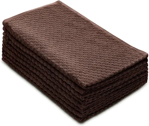 Vista 16 de COTTON CRAFT - Juego increíble de toallas de cocina - Juego de 8 toallas de rizo - 100% algodón Euro Café con textura gofré - Toalla de cocina Beige