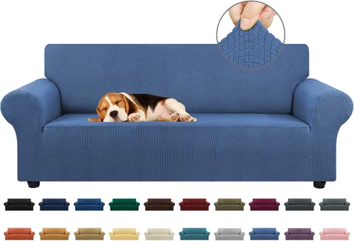 Vista 29 de KEKUOU Funda elástica para sofá biplaza, funda de sofá para sofá de 2 cojines (55-78 pulgadas), protector de muebles con parte inferior elástica