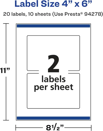 Vista 5 de Avery Etiquetas rectangulares transparentes brillantes, tecnología Sure Feed, 4 "x 6", 20 etiquetas transparentes brillantes, impresión hasta