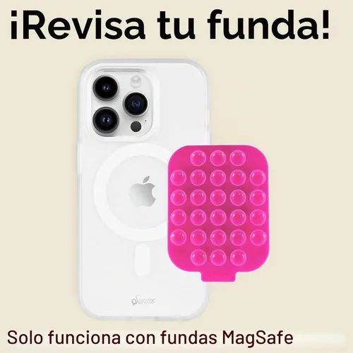 Vista 2 de Sonix Soporte magnético de silicona con ventosa para teléfono para iPhone Compatible con MagSafe Rosa fluorescente brillante Rosa intenso