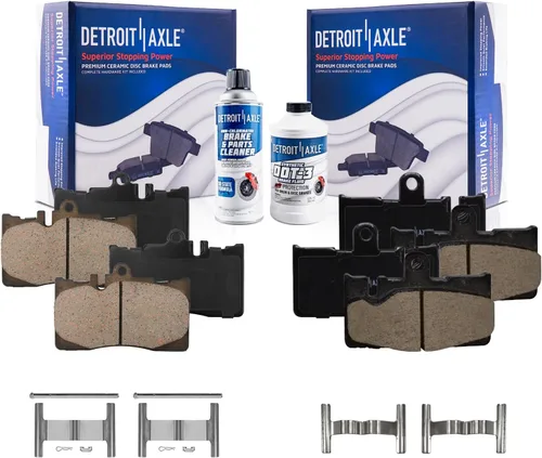 Vista 130 de Detroit Axle - Pinza de disco del lado del acompañante + pastillas de freno de cerámica de repuesto para Lexus HS250H Toyota RAV4 Prius V Scion xB