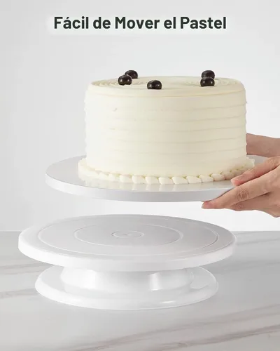 Vista 6 de Kootek Discos para Pasteles Redondos de 10 Pulgadas, 1/2" de Grosor, Bordes Totalmente Envueltos Profesionales, Suministros de Decoración, Blanco