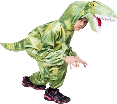 Vista 2 de Dinosaurio T-Rex halloween traje-s, para niño-ren, niños-s, chicas-s, chicos-s, raptor disfraz de fantasía, disfraz raptil, traje de dinosaurio-s