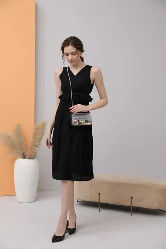 Vista 5 de Bolsa de gelatina semitransparente para mujer, señora de moda, encantadora, transparente, aprobada para estadios