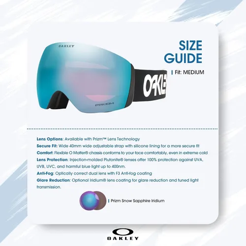Vista 4 de OAKLEY Flight Deck MEDIUM/LARGE Ski Goggles For Men For Women OO7050, OO7064 + Care Kit