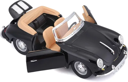 Vista 4 de Bburago 2011 Bijoux Escala 1:24 Negro Porsche 356B Cabriolet (1961)