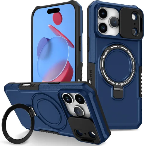Vista 51 de Funda magnética para iPhone 11, soporte de anillo con ventana corrediza, funda protectora mate a prueba de golpes para iPhone 11 6.1, fundas