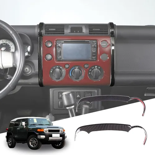 Vista 8 de Tira lateral de navegación de consola central de ABS para automóvil para Toyota FJ Cruiser 2007-2021, cubierta de tira decorativa lateral