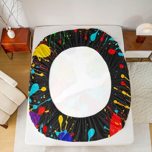 Vista 3 de Erosebridal Sábana bajera ajustable de gimnasia con bolsillo profundo para niñas y niños, tamaño individual, juego de ropa de cama deportiva