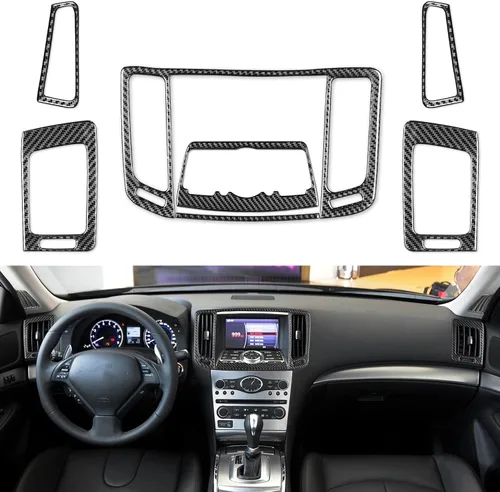 Vista 15 de NVCNX Real Premium Kit de Moldura de Consola Interior de Fibra de Carbono Cubierta de Panel de Engranajes Panel AC CD Tablero de Coche Compatible