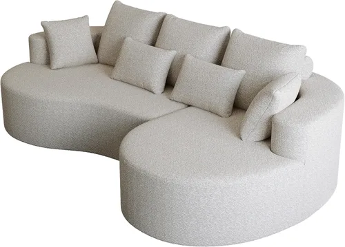 Vista 3 de Sofá Sillones de tela de felpilla de 105 pulgadas, sofá para sala sin montaje, sofás para sala con espuma de alta resistencia para espacios vitales