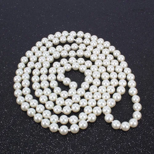 Vista 5 de Flapper Pearls 1920s Collar con perlas de imitación Colgantes de Perlas largos para Bisutería de 55