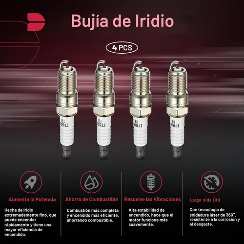 Vista 5 de BDFHYK 7397 bujías de iridio 4 unidades para Ford F-150 5.4L 5.8L 4.6L