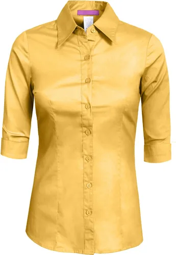 Vista 13 de NE PEOPLE Camisa de oficina con botones y manga 3/4 a medida para mujer