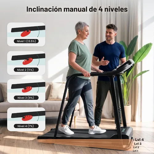 Vista 6 de SereneLife Máquina de ejercicios eléctrica plegable para caminadora – Entrenador de fitness digital compacto inteligente con sincronización