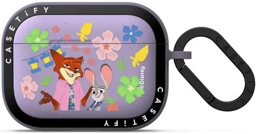 Vista 78 de CASETiFY AirPods Pro (1ª/2ª Gen) Estuche Bounce con Anillo [Colaboración Frozen] - Copo de Nieve de Anna - Taupe Mate