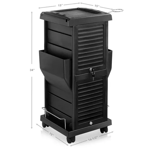 Vista 3 de Saloniture Carrito Trolley Rodante con Cierre Premium con Bolsillos - Negro