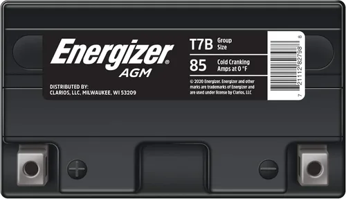 Vista 2 de Energizer Batería T7B AGM para motocicleta y ATV de 12 V, 85 amperios de arranque en frío y 6 Ahr. Reemplaza: YTX7B-BS y otros