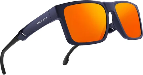 Vista 5 de MAXJULI Sports Polarized Sunglasses for Big Heads Men Women Rectangular Square Frame Glasses 82098210