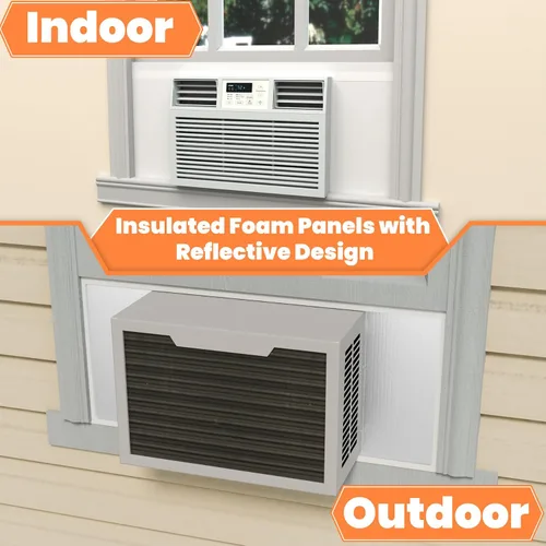 Vista 9 de GCGOODS Paneles de Espuma Aislante para Aire Acondicionado de Ventana de 17" x 9" con Papel de Aluminio, Panel Lateral de Aislamiento Impermeable