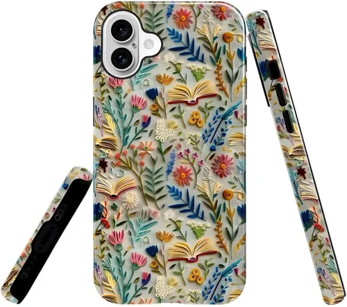Vista 27 de Funda TnXee Compatible con iPhone 11, Funda Híbrida Brillante de 2 Capas para Prevenir Caídas para Niñas y Niños, Aspecto Bonito con Flores Salvajes