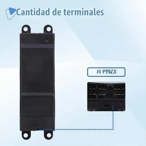 Vista 4 de Interruptor Principal de Ventana Botón de Control de Energía de Puerta Lado Izquierdo Delantero del Conductor Compatible con Nissan