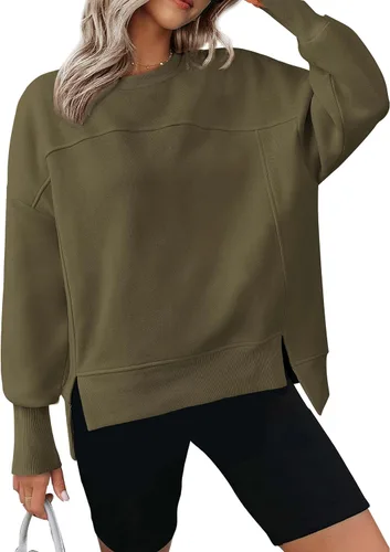 Vista 17 de BTFBM Sudaderas de cuello redondo para mujer Blanco