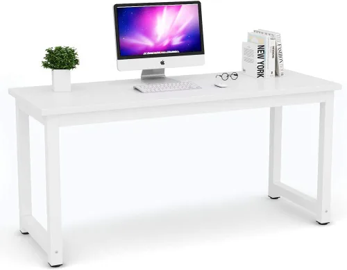 Vista 9 de Mesa para computadora Tribesigns moderna estilo sencillo para PC, portátil, estudio, moderna estación de trabajo para el oficina en casa
