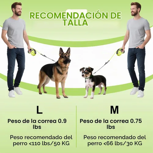 Vista 7 de Correa retráctil mejorada para perro de 16.4 pies – Correa retráctil reflectante resistente con agarre suave antideslizante – Bolsa desmontable