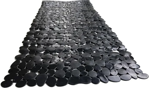 Vista 41 de Alfombra antideslizante para bañera y ducha "Pebbles" de 27 x 14 pulgadas, ovalada, no tóxica, segura, limpia, lavable a máquina, agarre y drenaje