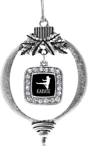 Vista 141 de Inspired Silver - Nana púrpura - Adorno de Navidad plateado - Adorno cuadrado para árbol de Navidad con circonita cúbica - Decoración colgante