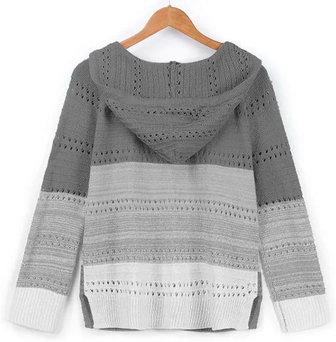 Vista 5 de Sudaderas de gran tamaño con cremallera para mujer, con cordón, sudaderas con capucha y bolsillo para primavera y otoño