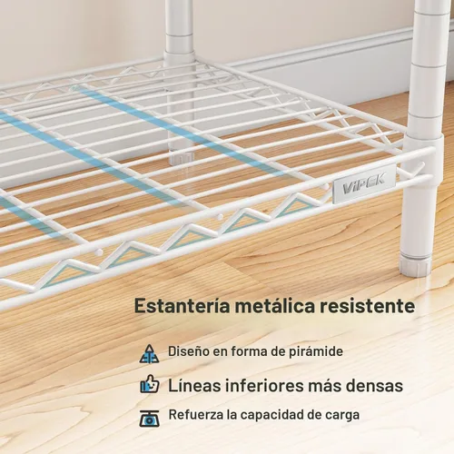 Vista 8 de VIPEK R2 Plus - Perchero de 3 niveles ajustable de alambre con ruedas, estante de almacenamiento independiente de metal resistente para colgar ropa
