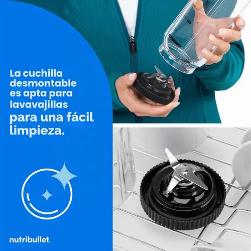 Vista 6 de Batidora portátil nutribullet Flex 22oz 2Pack NBPB30200AKAW, Negro & Blanco