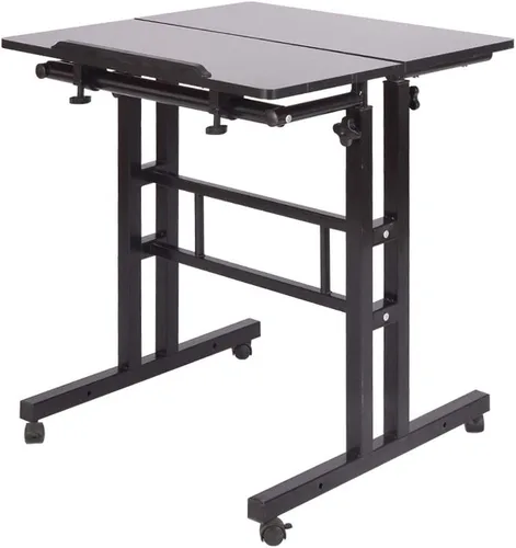 Vista 9 de soges Escritorio ajustable para computadora de pie, estación de trabajo, escritorio de pie, color negro 101-BK