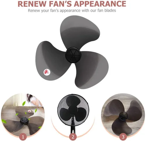 Vista 4 de DOITOOL Repuesto de cuchilla de ventilador de plástico de 16 pulgadas con cubierta de tuerca, 3 hojas universales para ventiladores de pie, pedestal