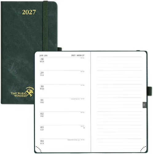 Vista 11 de POPRUN Agenda semanal y mensual 2027, libro de citas grande de 8.5 x 10.5 Verde oliva