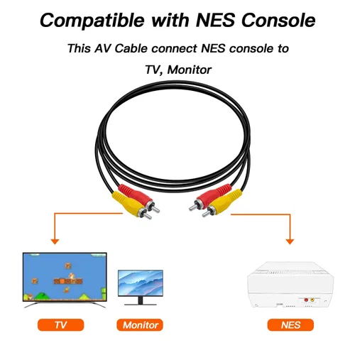 Vista 3 de Gam3Gear Audio Video AV Cable Lead for Nintendo NES