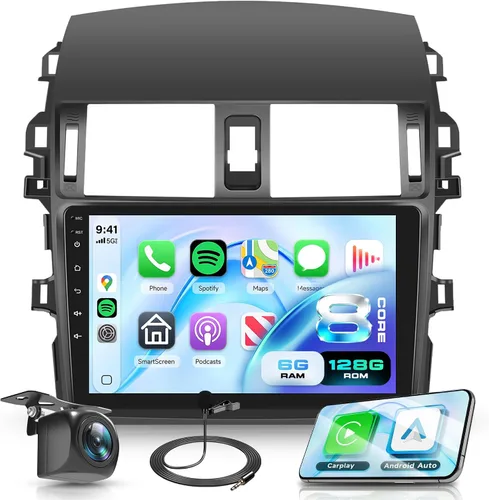 Vista 9 de Radio de coche Carplay 2G+64G para Toyota Corolla 2009 2010 2011 2012 2013, Rimoody estéreo de coche Android Android auto GPS WiFi pantalla táctil