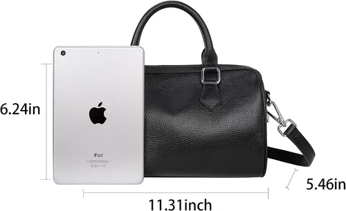 Vista 5 de HESHE Monederos de cuero genuino para mujer, bolso de mano con asa superior, bolsos de hombro para mujer, bolso cruzado de diseñador