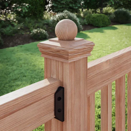 Vista 3 de Deckorators Tapa de poste de cedro Newport Ball Top de 4 pulgadas x 4 pulgadas