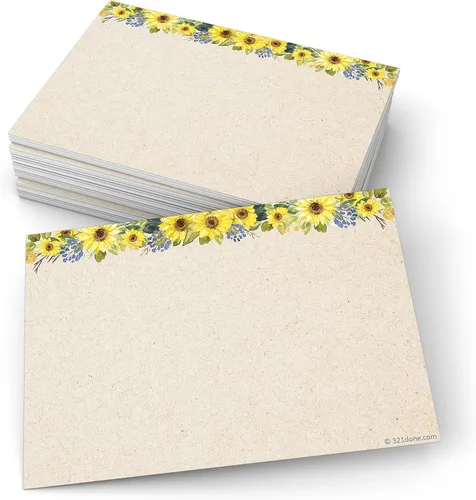 Vista 7 de 321Done Tarjetas de notas rayadas, tarjetas de índice de girasol de 3 x 5 pulgadas de grosor, cartulina marrón kraft, tarjetas de notas y artículos