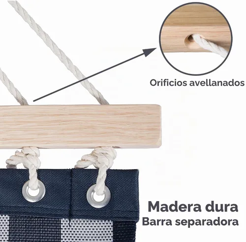 Vista 3 de SUNCREAT - Hamacas de 15 pies de tamaño doble con barra separadora de madera dura de secado rápido, hamaca para 2 personas para patio al aire libre