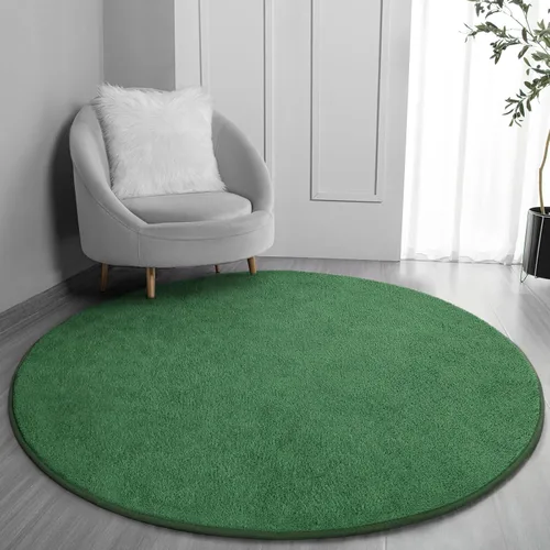 Vista 29 de FlyDOIT Alfombras redondas para dormitorio, sala de estar, 4 x 4, color negro, súper suaves, cómodas, gruesas, de espuma viscoelástica, alfombra