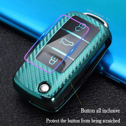 Vista 6 de Funda para llavero Volkswagen, funda para llavero Volkswagen VW Jetta Beetle Bora Eosvw Rabbit up Caravelle Multivan Santana Skoda Accesorios Tipo A
